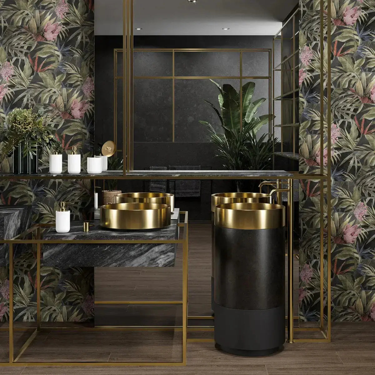 Black wall tiles