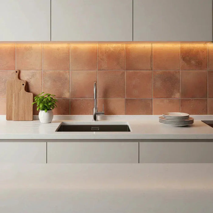 What colour goes with terracotta?