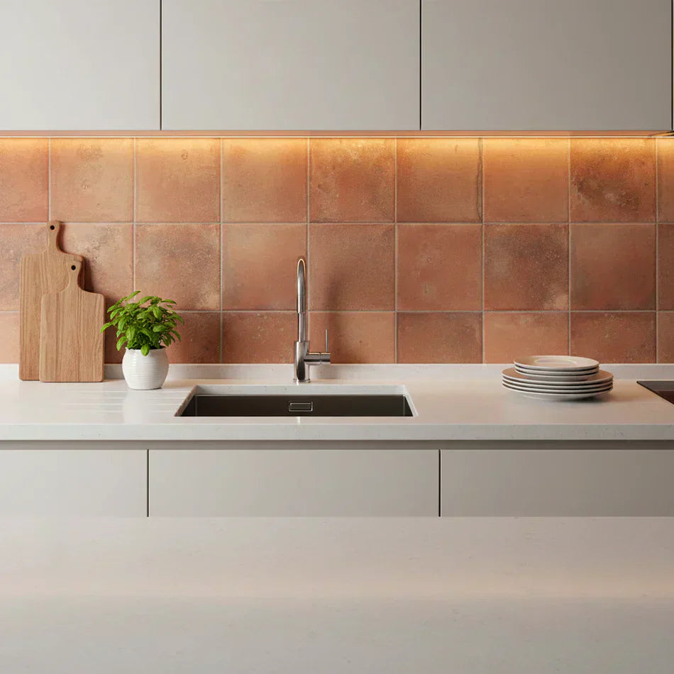 What colour goes with terracotta?