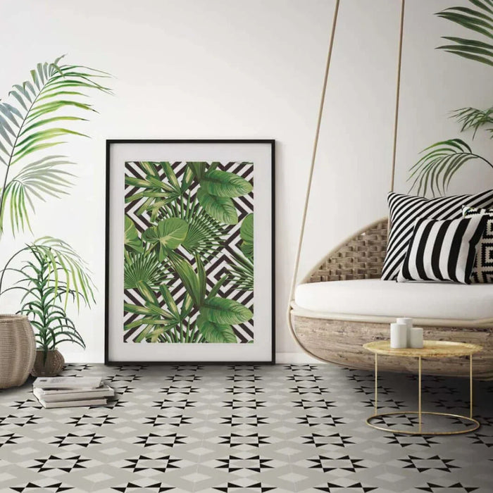 Outdoor patterned tiles
