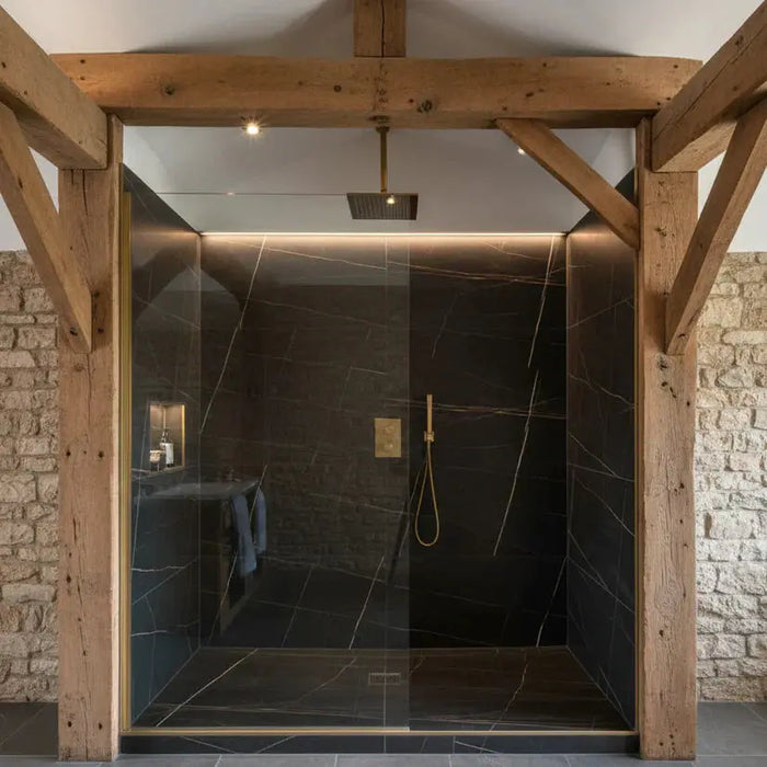 Black marble effect tiles
