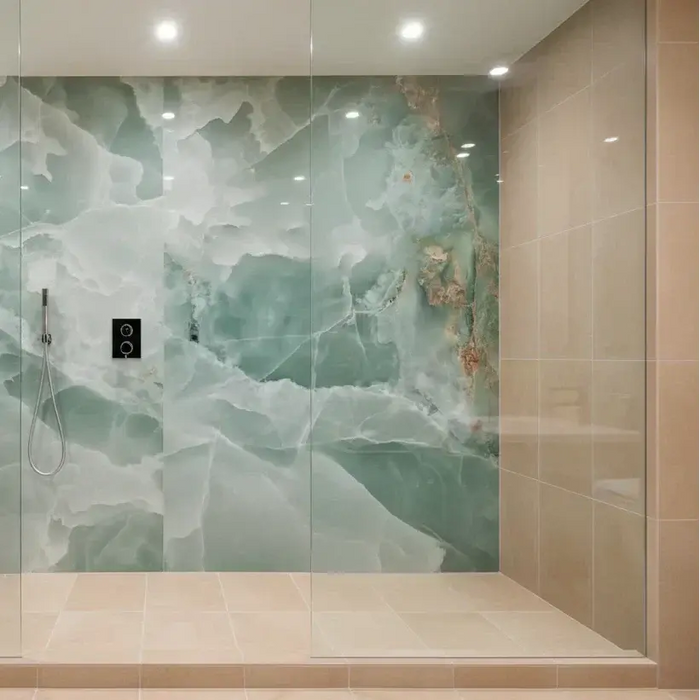 Green onyx tiles