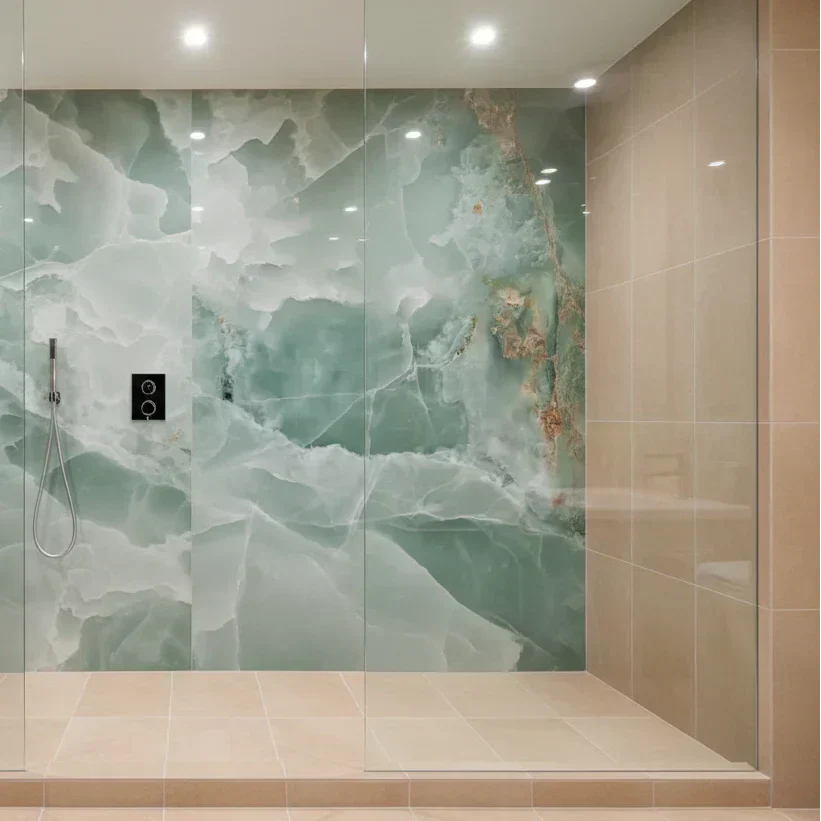 Green onyx tiles