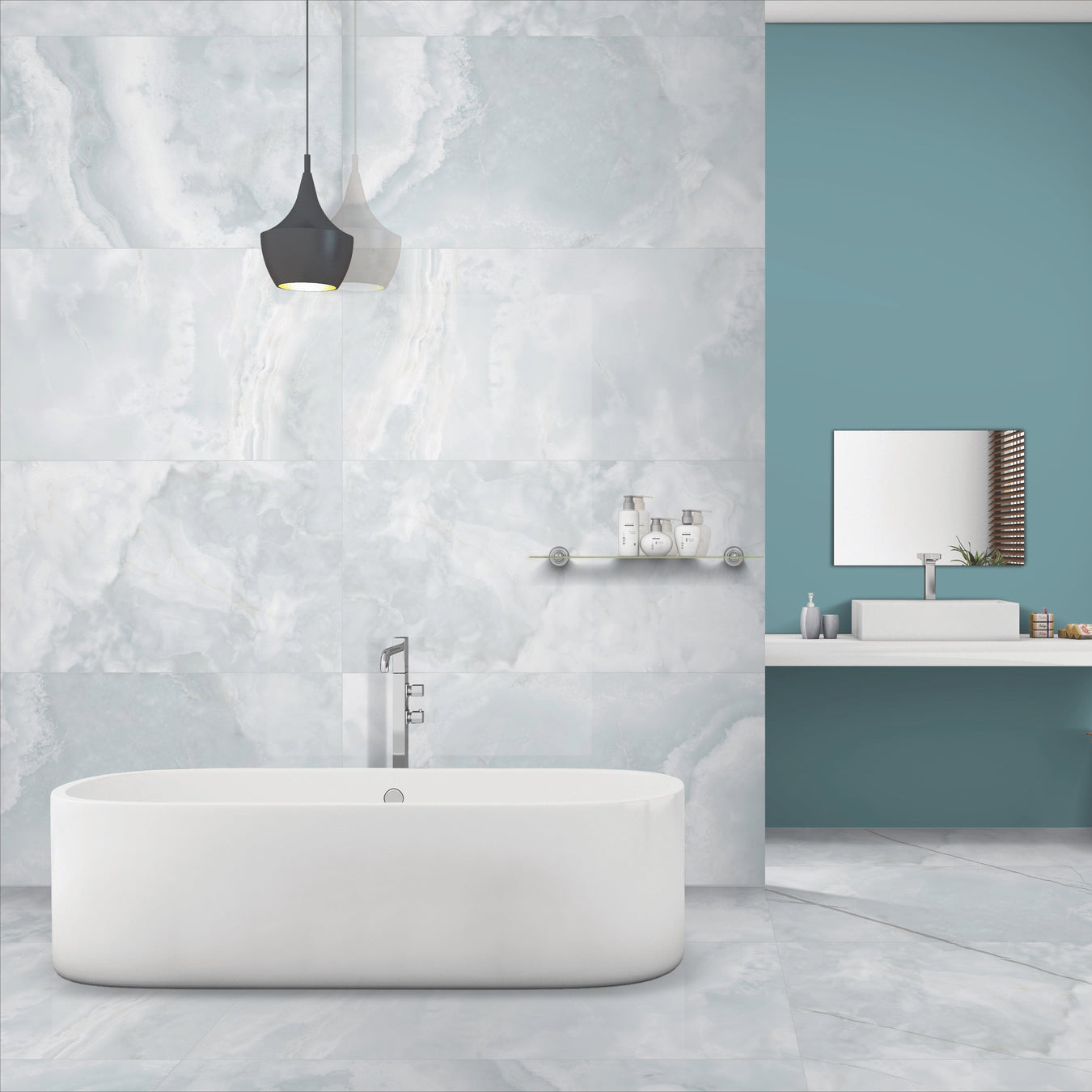Blue onyx tiles