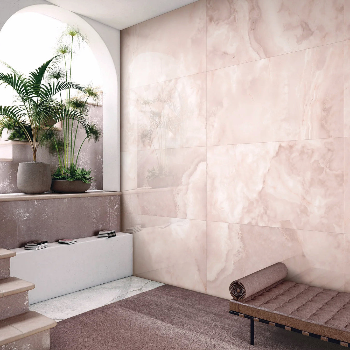 Pink onyx tile