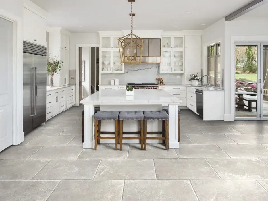 Kenford Grigio porcelain tiles cut sample TILEJOB.CO.UK