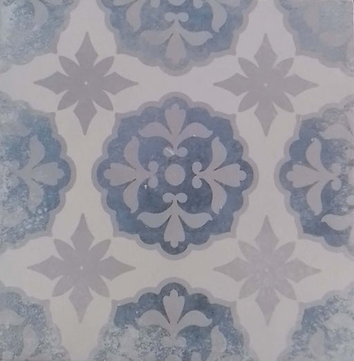 Verona Blue Pattern matt porcelain 200x200x10mm TILEJOB