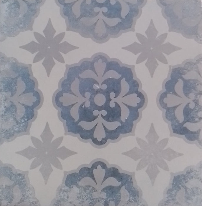 Verona Blue  Pattern matt porcelain 200x200x10mm