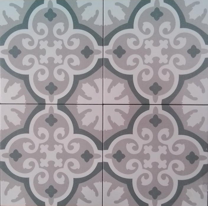 Verona  Grey Pattern matt porcelain 200x200x10mm