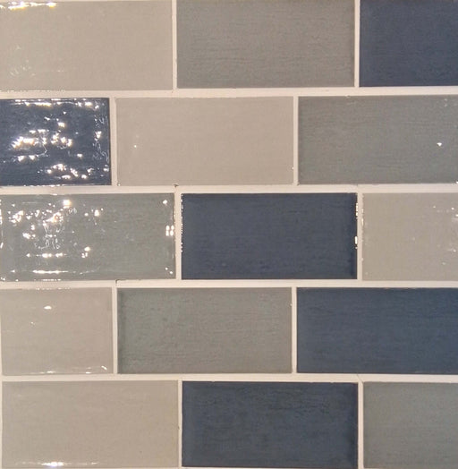 Dorset Rustic Mix Blue ceramic gloss 75x150x8mm TILEJOB