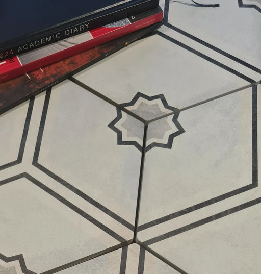 Florence Black Hexagon porcelain 210x250x10mm TILEJOB