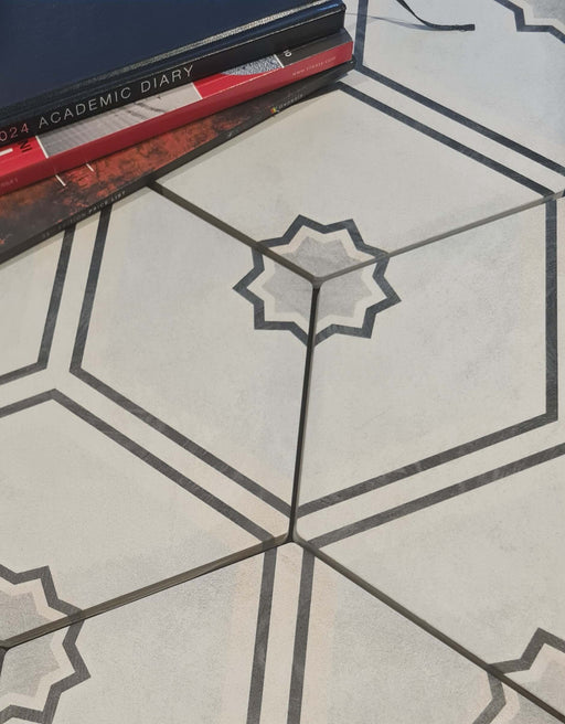 Florence Black Hexagon porcelain 210x250x10mm TILEJOB