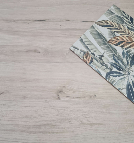 Manor Light Greige Wood effect porcelain tiles cut sample TILEJOB