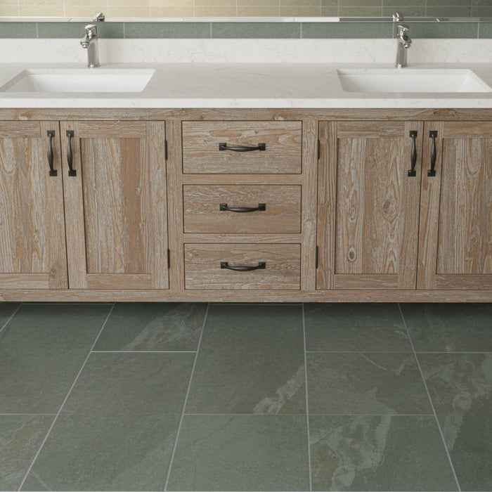 Burbank Storm Green Grey Stone Effect Porcelain Wall and Floor Tiles 600x400mm