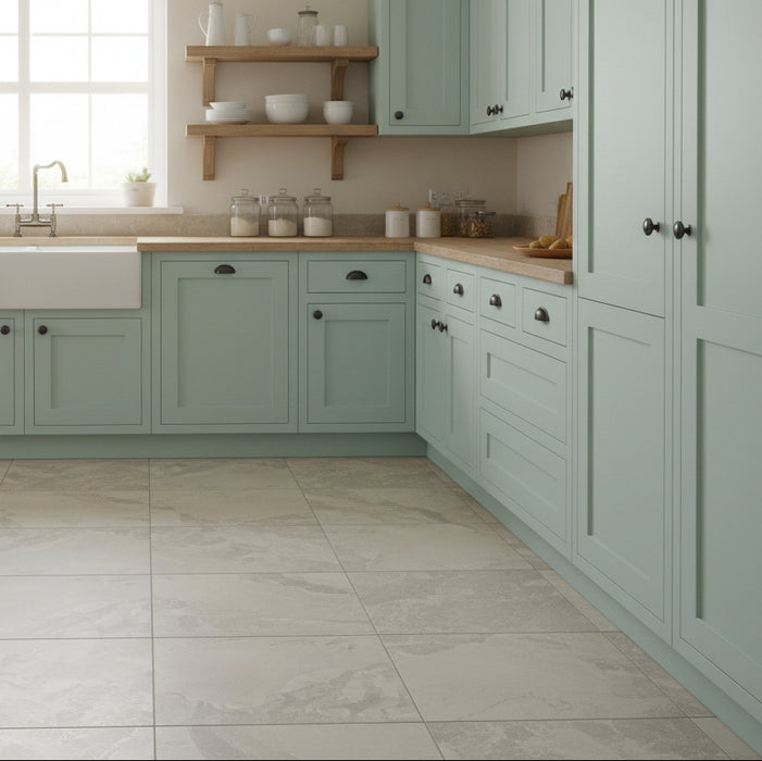 Burbank Storm Silver Stone Effect Porcelain Wall and Floor Tiles 600x400mm