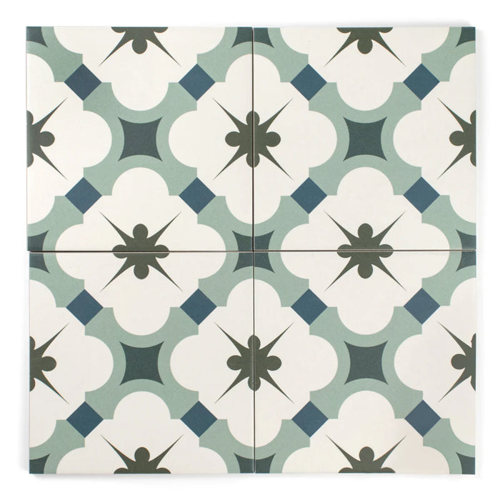 Grace Blue Taco Matt Tile cut sample