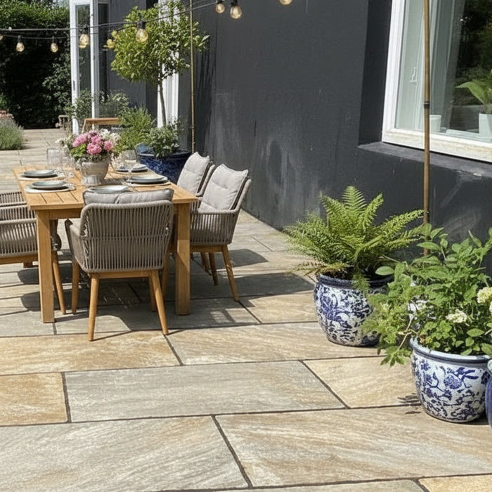 Antique Yard Flooring Beige Mix Outdoor Tumbled tiles 40x80x2cm