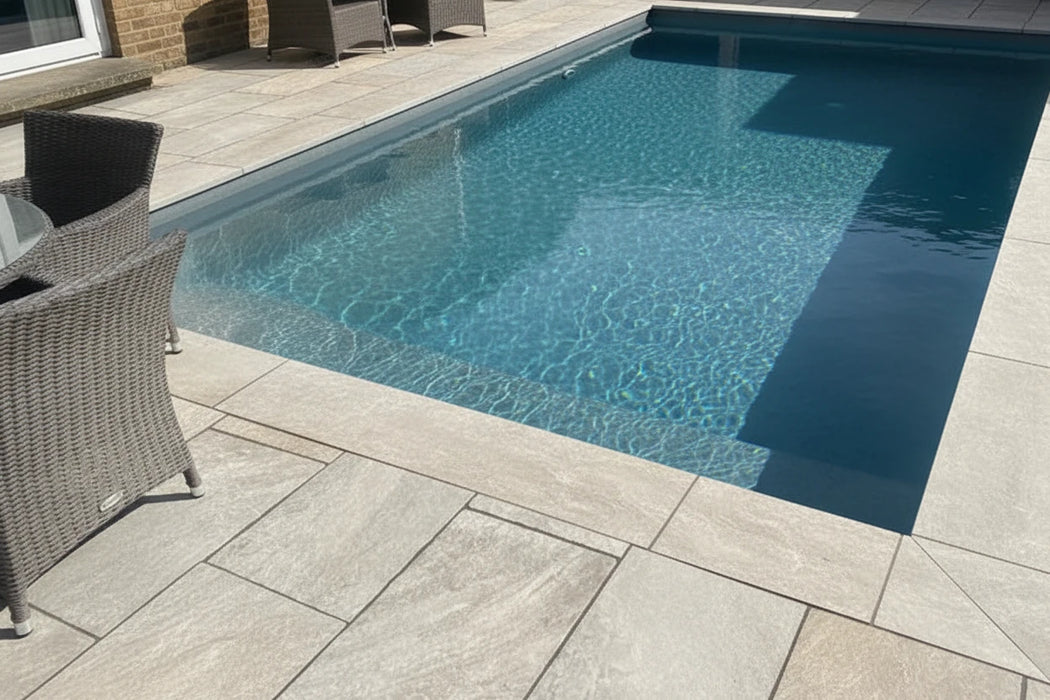 Antique Yard Flooring Beige Mix Outdoor Tumbled tiles 40x80x2cm