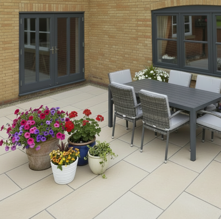 Antique Yard Flooring Beige Mix Outdoor Tumbled tiles 40x80x2cm