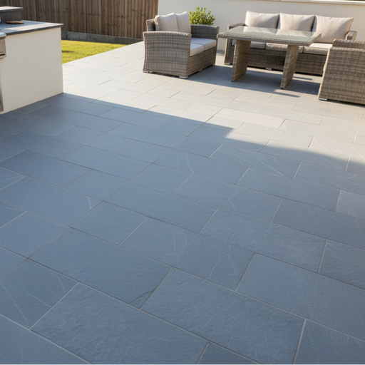 Antique Yard Flooring Grey Outdoor Tumbled tiles 40x80x2cm