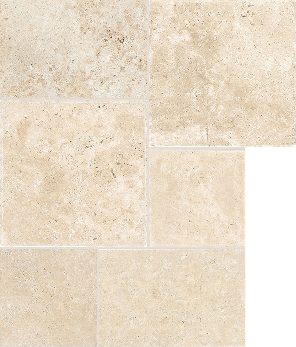 Chateaux travertine beige modular tiles mix 1