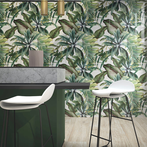 Botanical Green Savage ceramic tiles 25x75cm All tiles TILEJOB.CO.UK