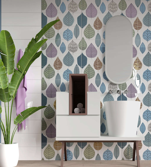 Botanical Nordic ceramic tiles 25x75cm All tiles TILEJOB.CO.UK