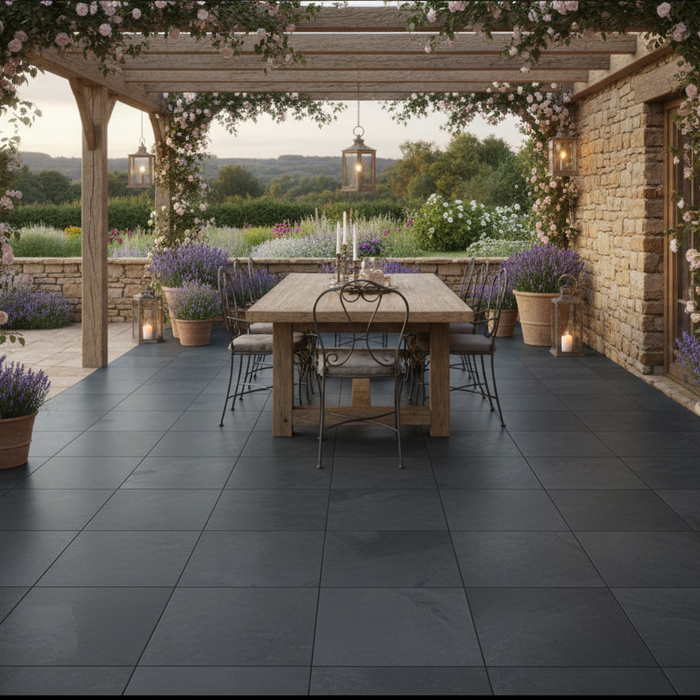 Brazilian Black outdoor porcelain tiles 60x90x2cm