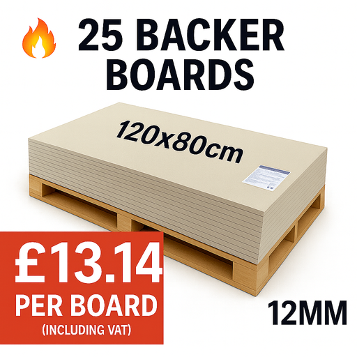 Pro-Backer Fibre Cement Backer Board 80x120cm, 12mm (25 boards pallet deal)