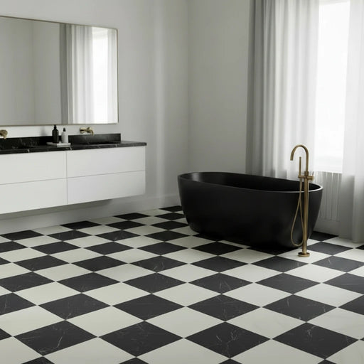 Charming Black Classic Marble effect tiles 30x30cm