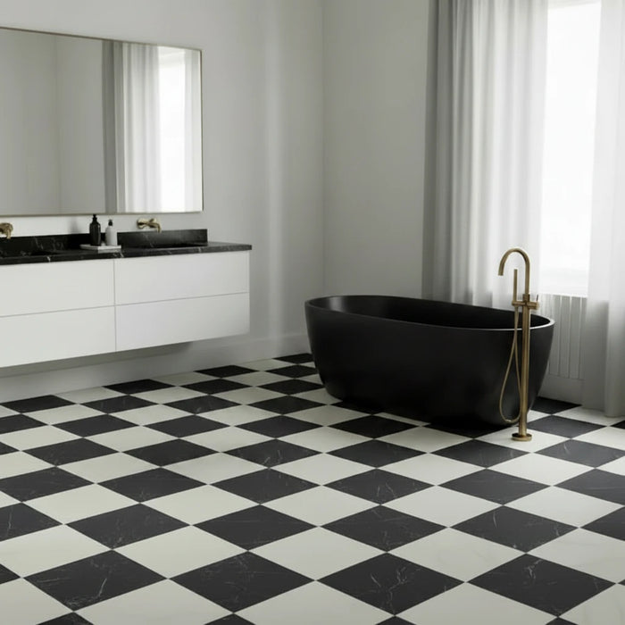 Charming Black Classic Marble effect tiles 30x30cm