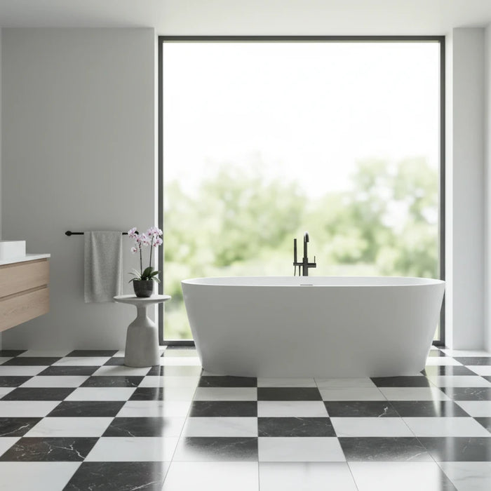 Charming Black Classic Marble effect tiles 30x30cm