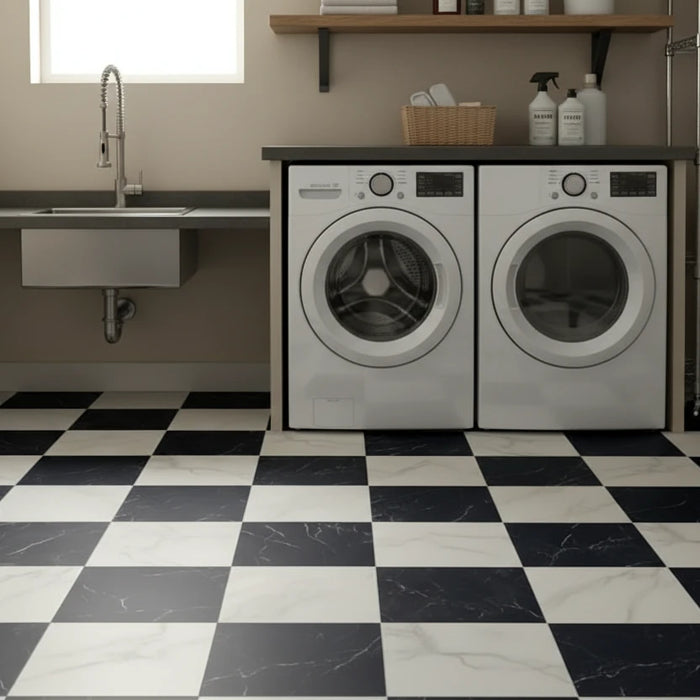 Charming White Classic Marble effect tiles 30x30cm