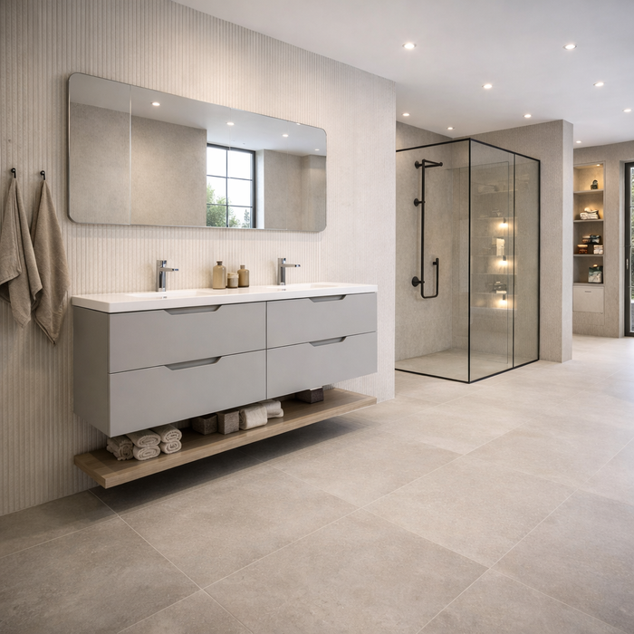 Mixtone Cream Decor Porcelain Matt Tiles 60x120cm