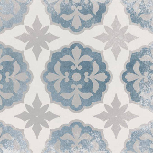 Verona Blue Pattern matt porcelain 200x200x10mm TILEJOB