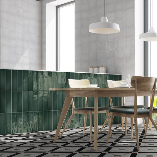 Vitrina Moss Green Gloss Wall Ceramic tiles 7.5x30cm