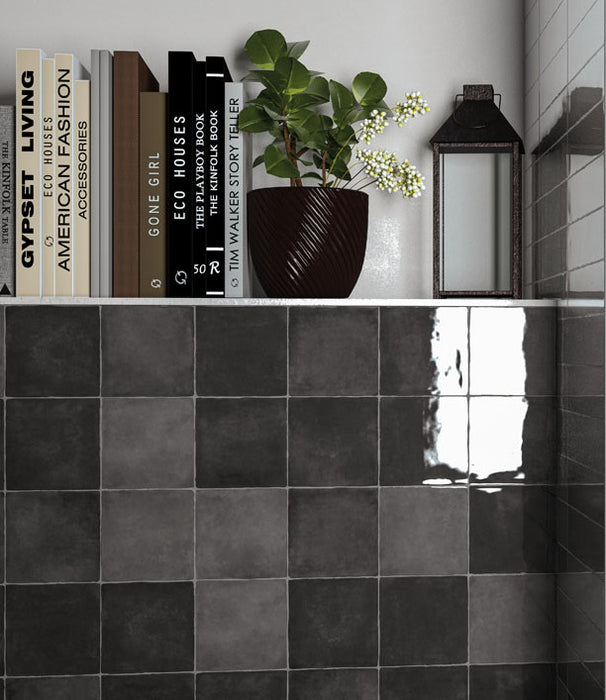 Zellige Black Wall tiles 13x13cm