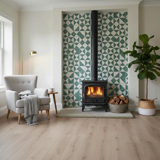 Craft green pattern tiles 22x22cm