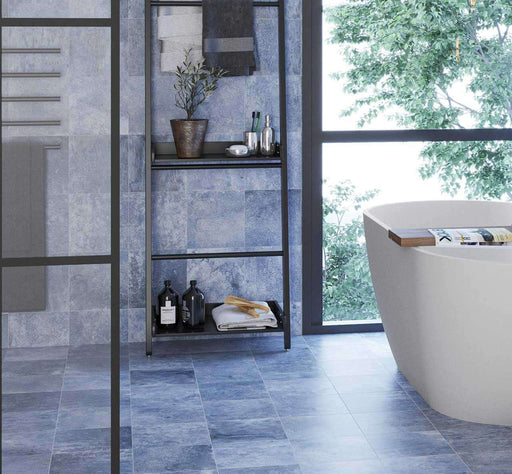 Leaves fantasy blue plain 250x250x10mm TILEJOB
