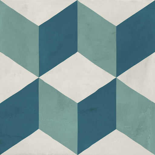 Eden Cube Classic Patterned Tile cut sample TILEJOB.CO.UK