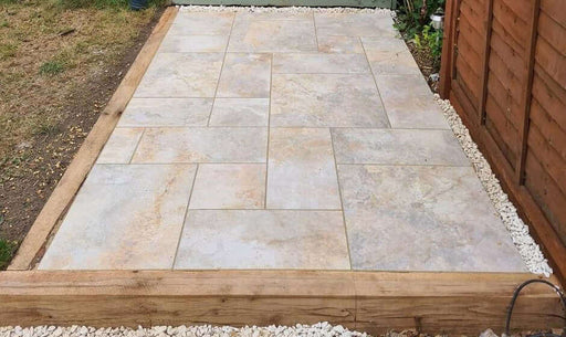 Burlington Ivory Outdoor porcelain tiles patio kit Spectrum -18.36m² per Pack All tiles TILEJOB.CO.UK