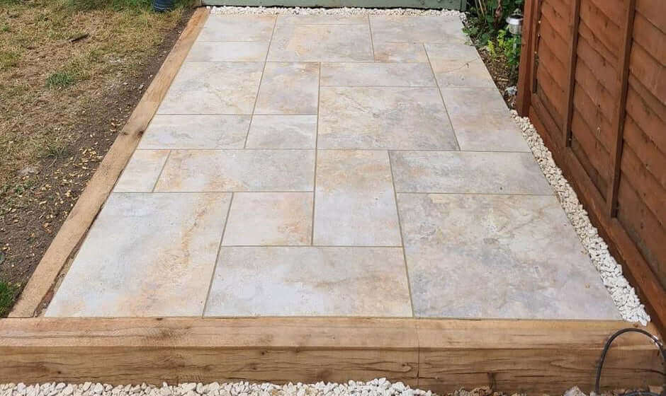 Burlington Ivory Outdoor porcelain tiles patio kit Spectrum -18.36m² per Pack All tiles TILEJOB.CO.UK