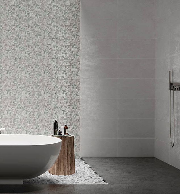 Botanical Base Grey Ceramic Tiles 30X60cm