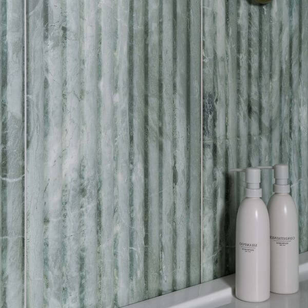 Genoa Green marble fluted wall tiles 120x40cm All tiles TILEJOB.CO.UK