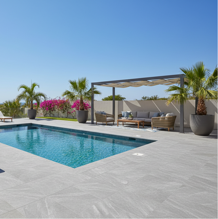 Francavilla Light Grey outdoor porcelain tile 60x90x2cm
