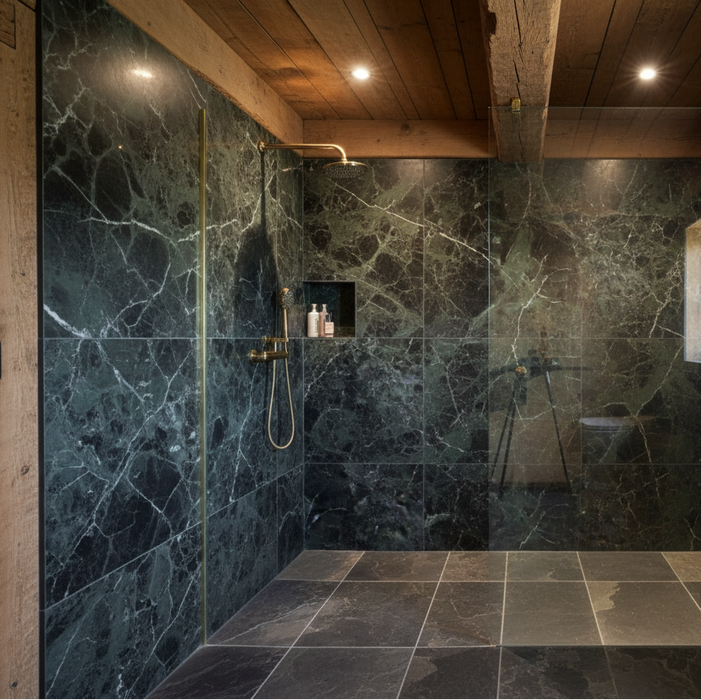 Green marble gloss porcelain tiles 60x120cm