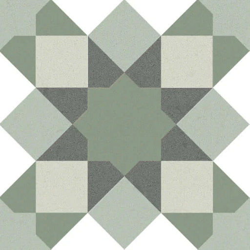 Green Vintage Victorian Era ceramic tiles 20x20cm TILEJOB