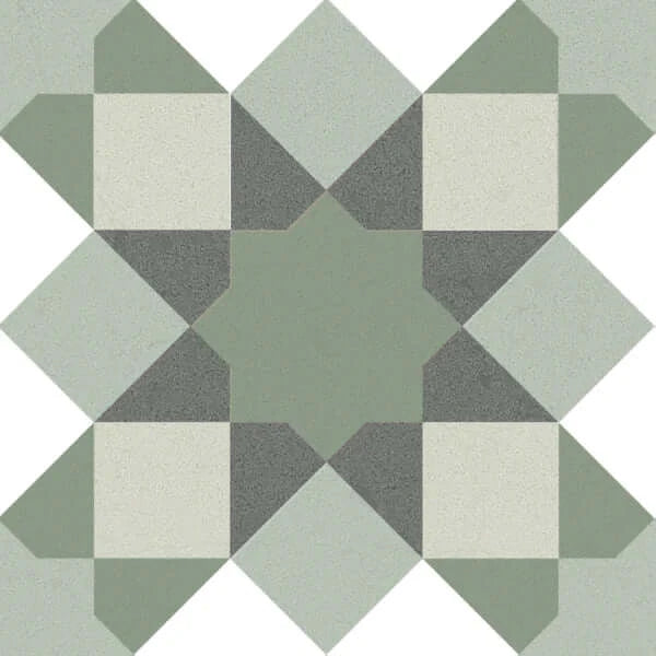 Green Vintage Victorian Era ceramic tiles 20x20cm TILEJOB