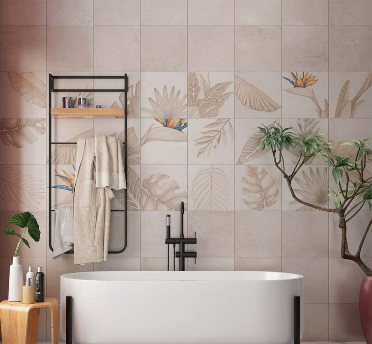 Leaves fantasy beige 250x250x10mm matt porcelain