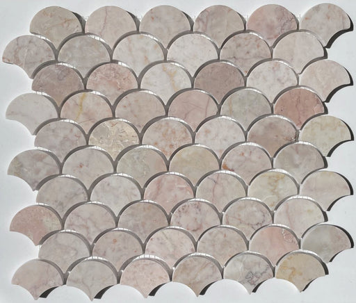 Temini pink marble scale mosaic tiles 29×34.5cm TILEJOB.CO.UK